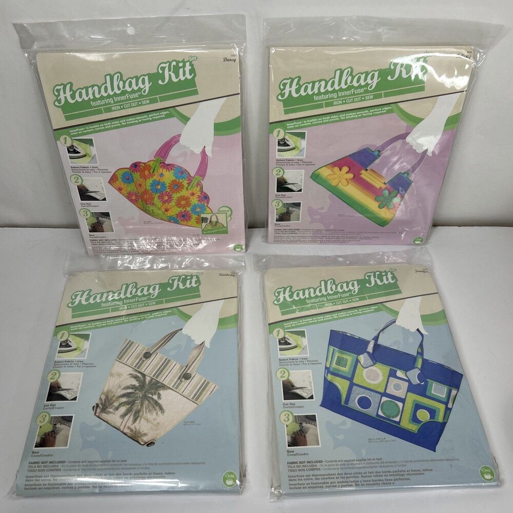 Dritz Handbag Kit Lot Palm Tree Floral Tote Purse Innerfuse Crafts Sewing NOS